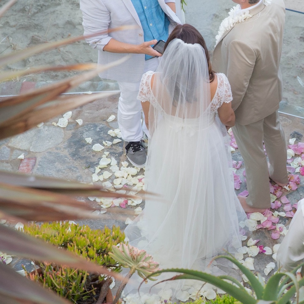 Custom simple cathedral length wedding veil